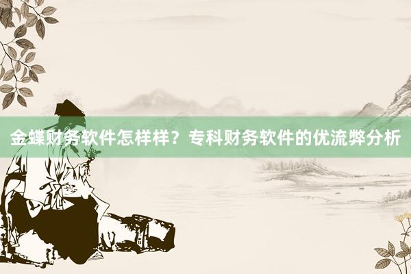 金蝶财务软件怎样样？专科财务软件的优流弊分析